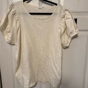 GAP Cream Short Sleeve Top large Tall